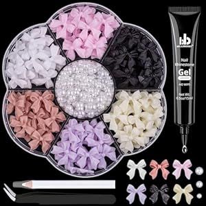 3D Nail Bow Charms & Pearls Set with Tools